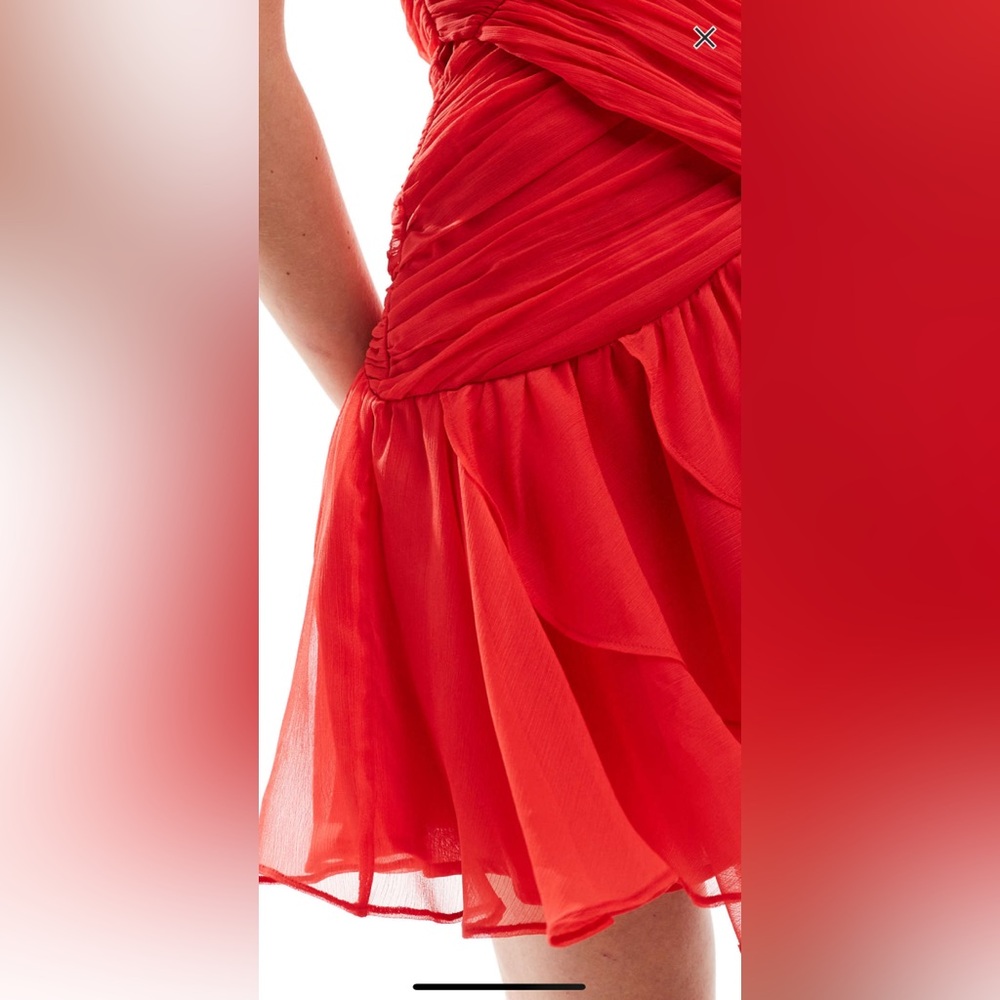 ASOS Red Cut out Mini Dress size XL New With Tags Attached - Picture 3 of 4